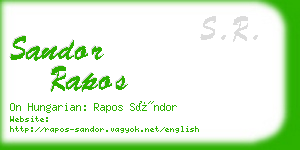sandor rapos business card